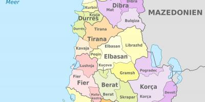 Mapa ng Albania pampulitika