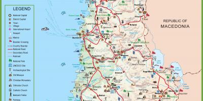 Mapa ng Albania turista