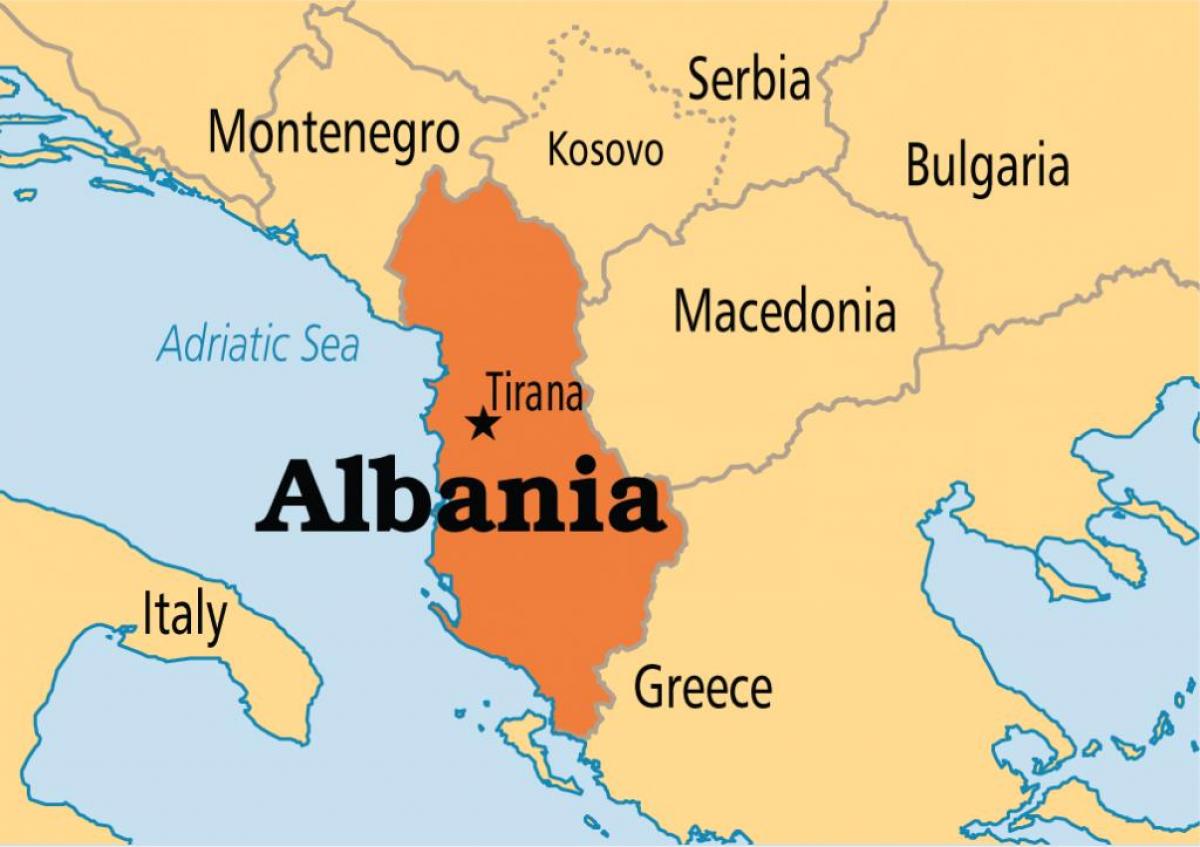 mapa na nagpapakita ng Albania