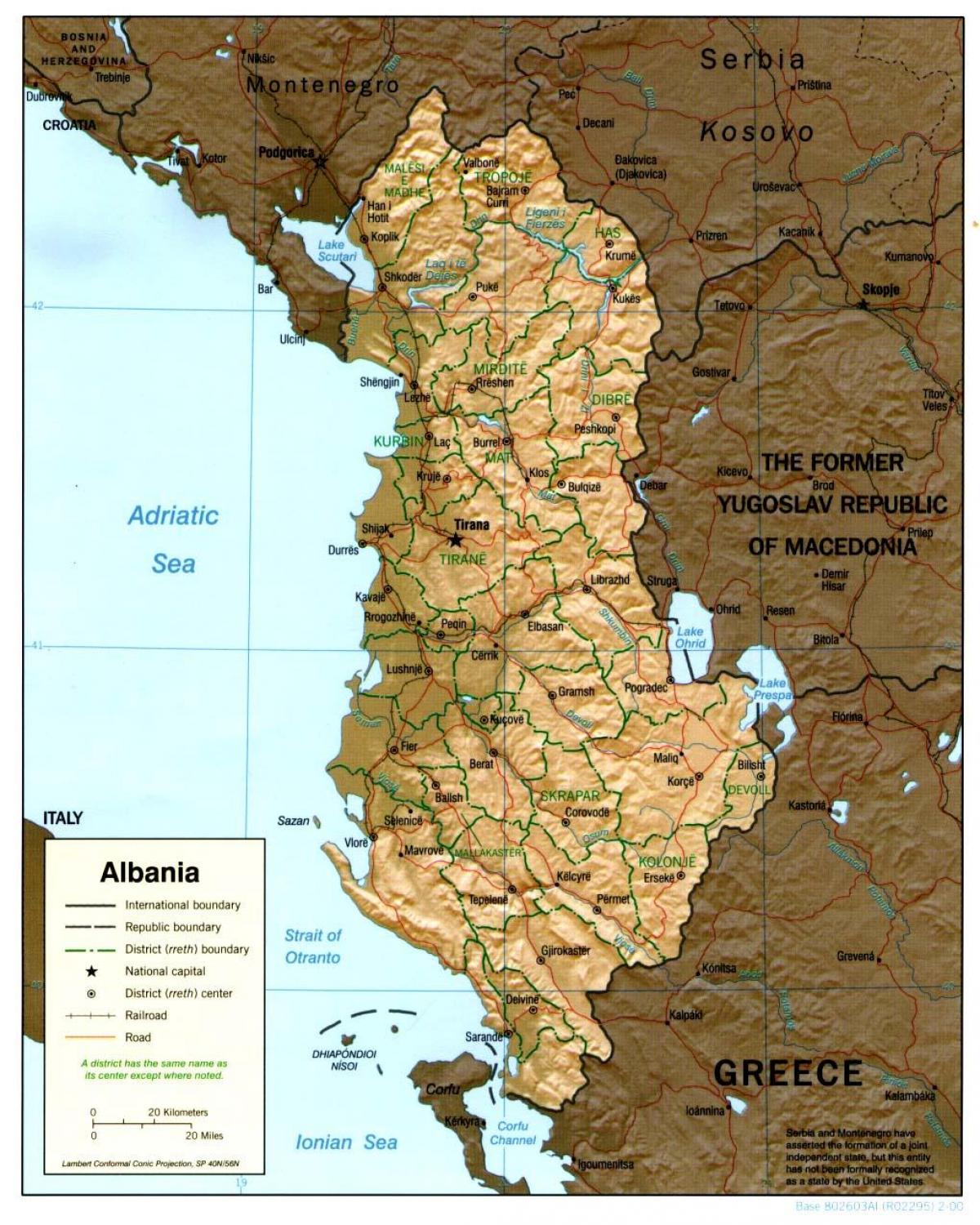 Albanian lumang mapa