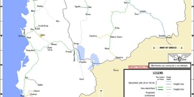 Albanian railways mapa