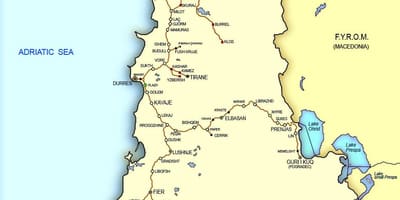 Mapa ng Albania tren